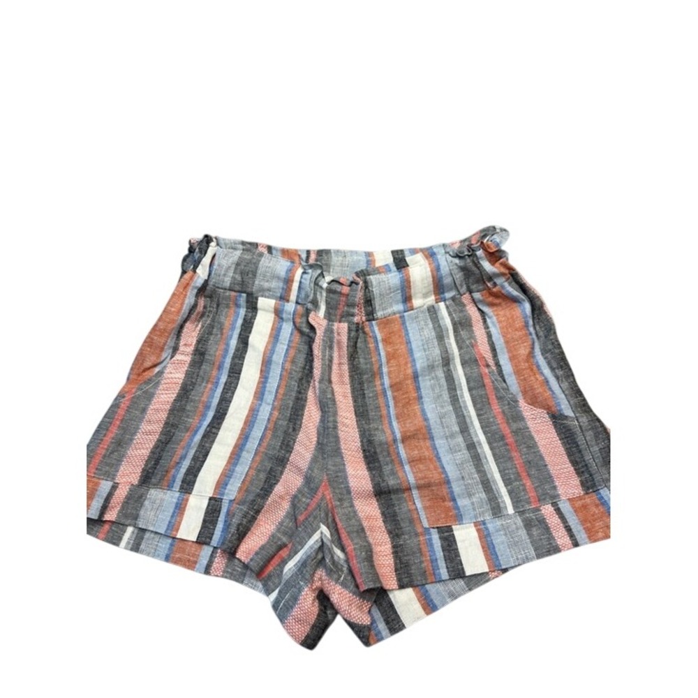 Indigo Rein Womens Multi Color Striped Linen Blend Paperbag Shorts WQ3001C88 L